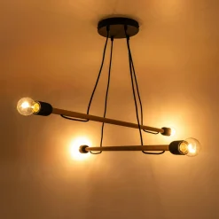 TK Tomasz Krywult Lampa wisząca jasne drewno HELIX IV WOOD