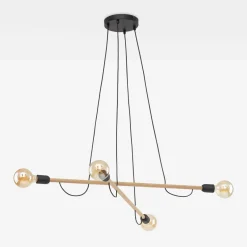 TK Tomasz Krywult Lampa wisząca jasne drewno HELIX IV WOOD