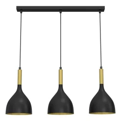 Luminex Lampa wisząca kielich czarno-złota NOAK III