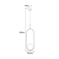 inny Lampa wisząca kula czarna DAVOS