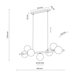 TK Tomasz Krywult Lampa wisząca kule czarna ESTERA VII