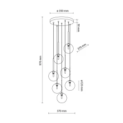 TK Tomasz Krywult Lampa wisząca kule czarno-złota NILOS 7