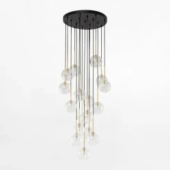 Lampy Wiszące|TK Tomasz Krywult Lampa wisząca kule czarno-złota NILOS 17