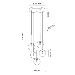 Lampy Wiszące|TK Tomasz Krywult Lampa wisząca kule czarno-złota NILOS 5