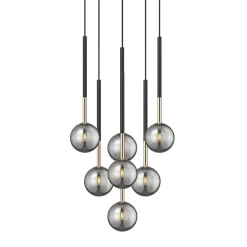 Zumaline Lampa wisząca kule czarno-złota ARCTURUS 7