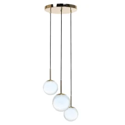 domiluce Lampa wisząca kule 3-punktowa okrągła podstawa złota AURORA