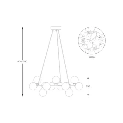 Zumaline Lampa wisząca kule złota BOBO