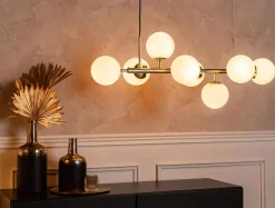 domiluce Lampa wisząca kule złota MEFISTO 8