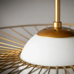 Lampa wisząca kulisty klosz złota ALISON