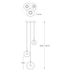 Zumaline Lampa wisząca LED 3 kule okrągła podstawa chrom ENCELADUS