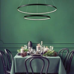 Zumaline Lampa wisząca LED 2 okręgi czarna CARLO