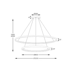 Lampy Wiszące|Zumaline Lampa wisząca LED 2 okręgi złota CARLO