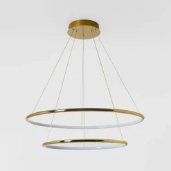 Zumaline Lampa wisząca LED 2 pierścienie złota MARSEILLE