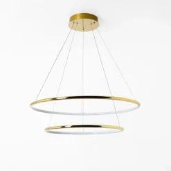 Zumaline Lampa wisząca LED 2 pierścienie złota MARSEILLE