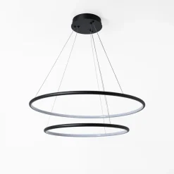 Zumaline Lampa wisząca LED 2 pierścienie czarna MARSEILLE