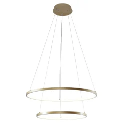Lampy Wiszące|Zumaline Lampa wisząca LED 2 pierścienie złota BRENO 60 cm