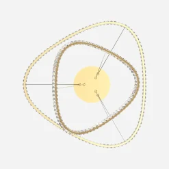 Lampy Wiszące|Zumaline Lampa wisząca LED 2 pierścienie złota ATHESA z pilotem