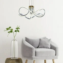 Lampy Wiszące|Zumaline Lampa wisząca LED ABRO czarno-szaro-złota