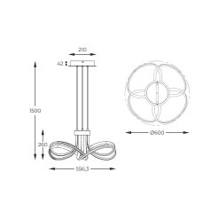 Lampy Wiszące|Zumaline Lampa wisząca LED ABRO czarno-szaro-złota