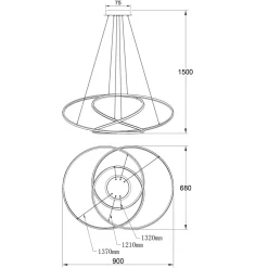 Zumaline Lampa wisząca LED CHOLET wstęga złota