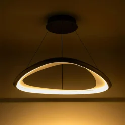 Zumaline Lampa wisząca LED chromowana czarna GETAFE 65 cm