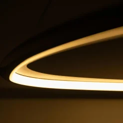 Zumaline Lampa wisząca LED chromowana czarna GETAFE 65 cm