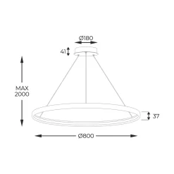 Lampy Wiszące|Zumaline Lampa wisząca LED czarna CARLO 80 cm