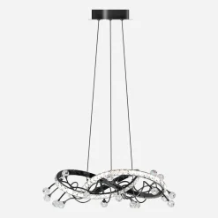 Zumaline Lampa wisząca LED czarna chrom MAIA z pilotem