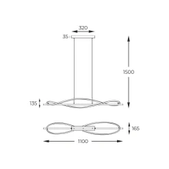 Zumaline Lampa wisząca LED czarna DOMENICO