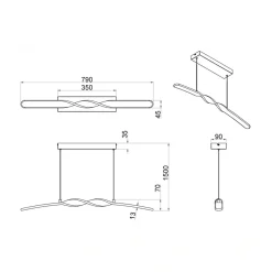 inny Lampa wisząca LED czarna GINKO