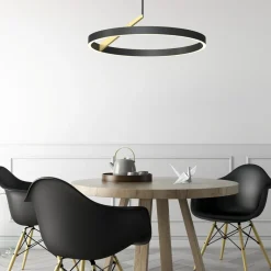 Lampy Wiszące|Zumaline Lampa wisząca LED czarna MALU z pilotem