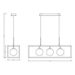Zumaline Lampa wisząca LED czarna PIRO z pilotem