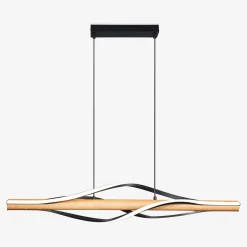 Lampy Wiszące|Zumaline Lampa wisząca LED drewniana czarna BAEZ