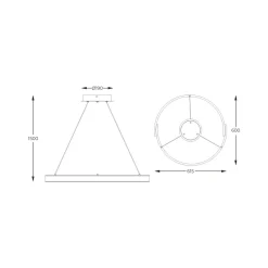 Zumaline Lampa wisząca LED LINOS czarno-złota