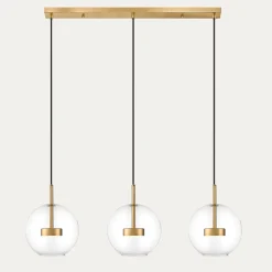 Zumaline Lampa wisząca LED listwa 3 kule złota ENCELADUS