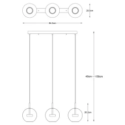 Zumaline Lampa wisząca LED listwa 3 kule złota ENCELADUS