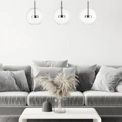 Zumaline Lampa wisząca LED listwa 3 kule chrom ENCELADUS