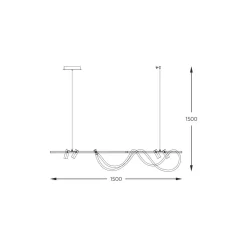 Zumaline Lampa wisząca LED listwa z reflektorkami czarno-złota BALBO na pilota
