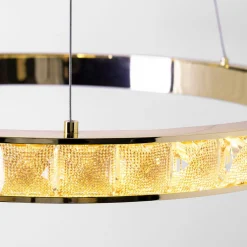 Lampy Wiszące|Zumaline Lampa wisząca LED MURIEL czarno-złota