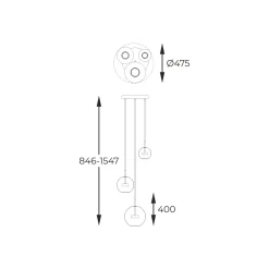 Lampy Wiszące|Zumaline Lampa wisząca LED okragła podstawa 3 klosze złota ENCELADUS