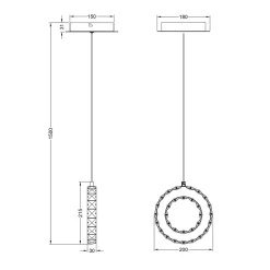 Lampy Wiszące|Zumaline Lampa wisząca LED pierścień chrom GIRONA