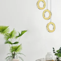 Zumaline Lampa wisząca LED pierścień złota GIRONA