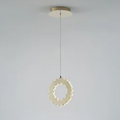 Zumaline Lampa wisząca LED pierścień złota GIRONA