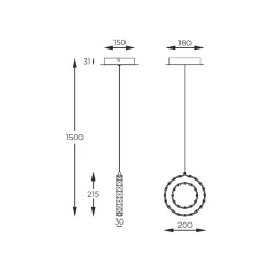 Zumaline Lampa wisząca LED pierścień złota GIRONA