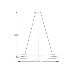 Lampy Wiszące|Zumaline Lampa wisząca LED pierścieniowa czarna HORIK 90 cm