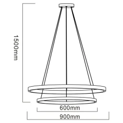 Zumaline Lampa wisząca LED 2-pierścieniowa czarna HORIK