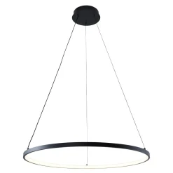 Zumaline Lampa wisząca LED pierścieniowa czarna BRENO 60 cm