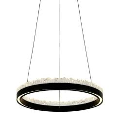 Lampy Wiszące|Zumaline Lampa wisząca LED pierścieniowa czarna REGI 60 cm