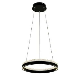 Zumaline Lampa wisząca LED pierścieniowa czarna REGI 40 cm