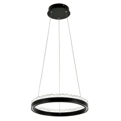 Zumaline Lampa wisząca LED pierścieniowa czarna REGI 40 cm